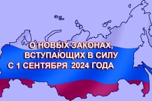 Какие изменения в российских законах вступают в силу с 1 сентября 2024 года