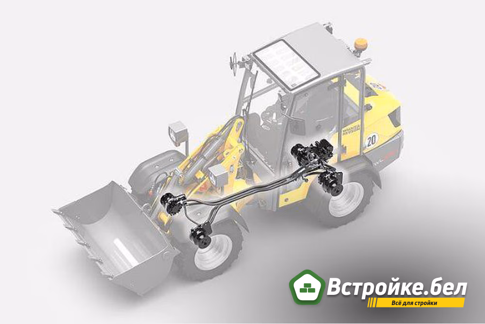 Wacker Neuson wheel loader WL250 in studio, Wheel hub drive