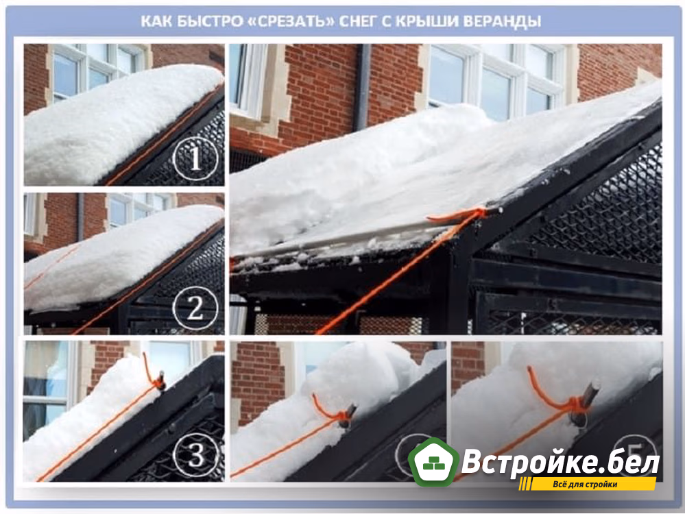 как быстро срезать снег с крыши веранды.jpg