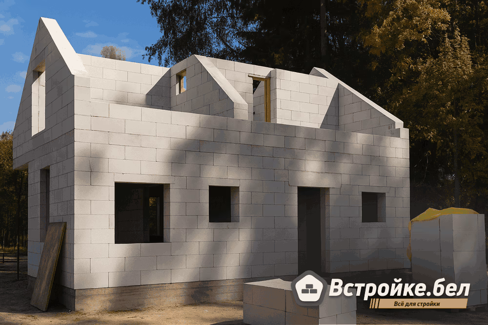кладка дома из газобетона