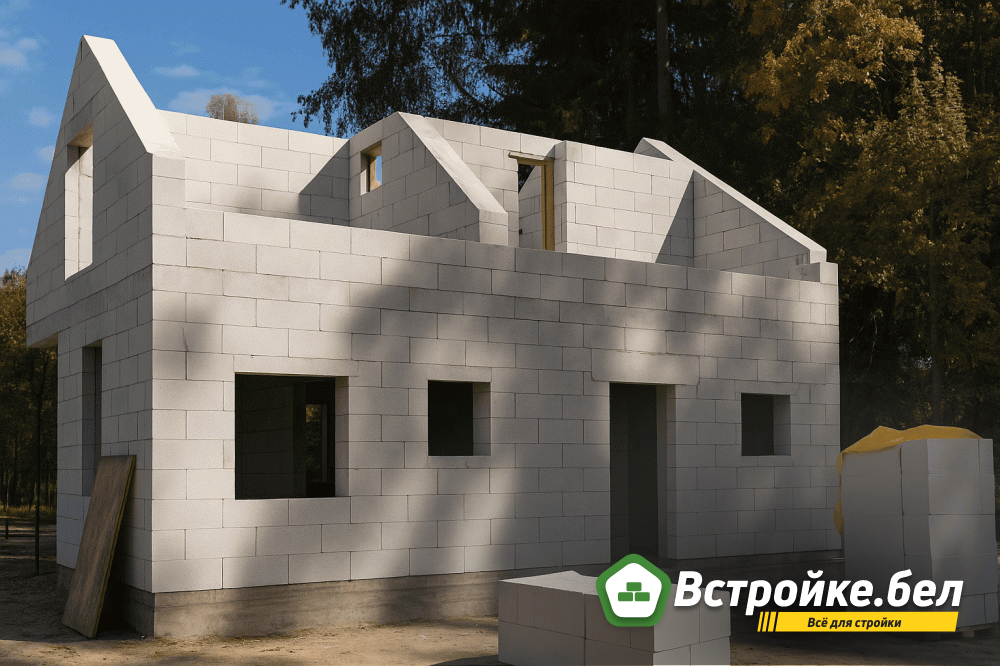 кладка дома из газобетона