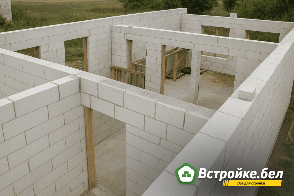строительство стен газобетон
